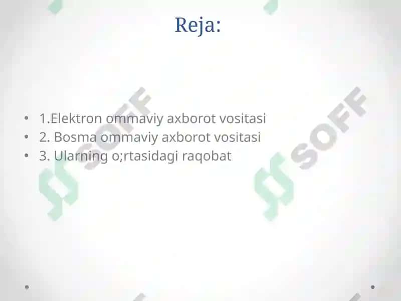 Elektron va bosma ommaviy axborot vositalari o’rtasida raqobat 2