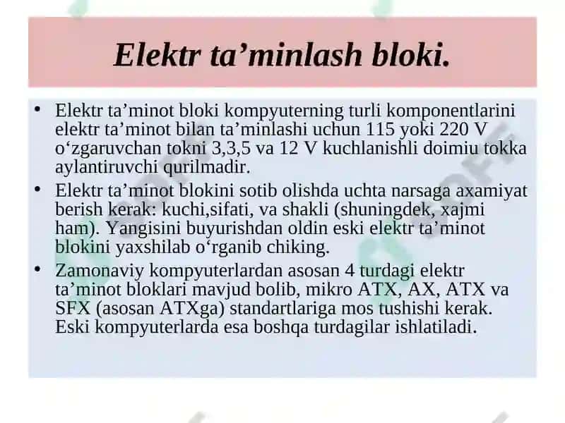 Elektr ta’minot bloki 2