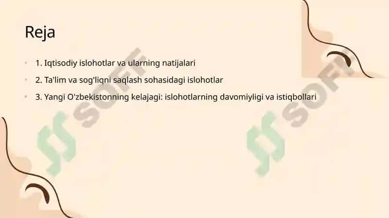 Shavkat Mirziyoyev rahbarligida O'zbekistonda amalga oshirilgan iqtisodiy islohotlar 2