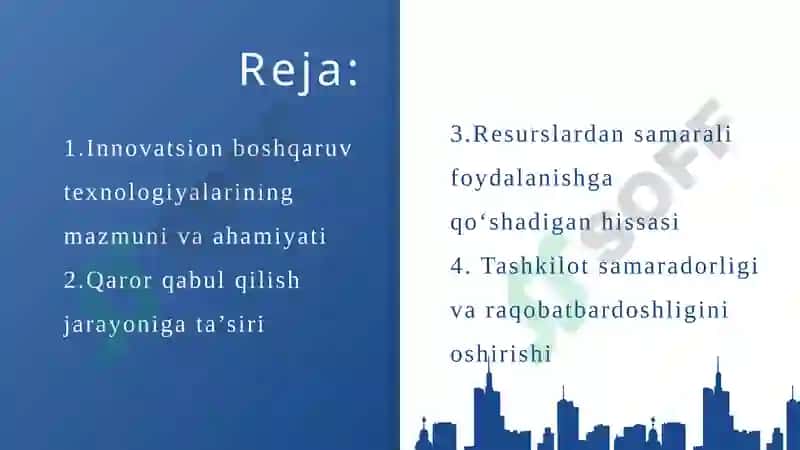 Innovatsion boshqaruv texnologiyalarining afzalliklari 2