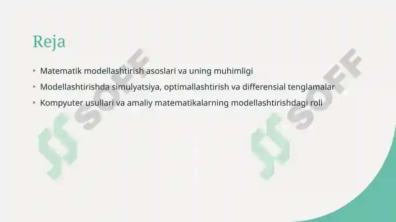 Matematik modellashtirish 2