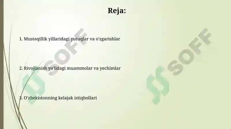 Oʻzbekiston respublikasining mustaqillik yillari 2