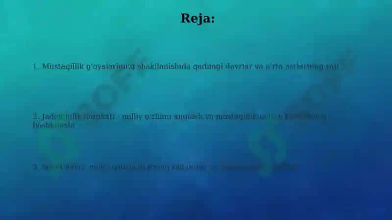 O'zbekistonda mustaqillik g'oyalarining tarixiy asoslari 2