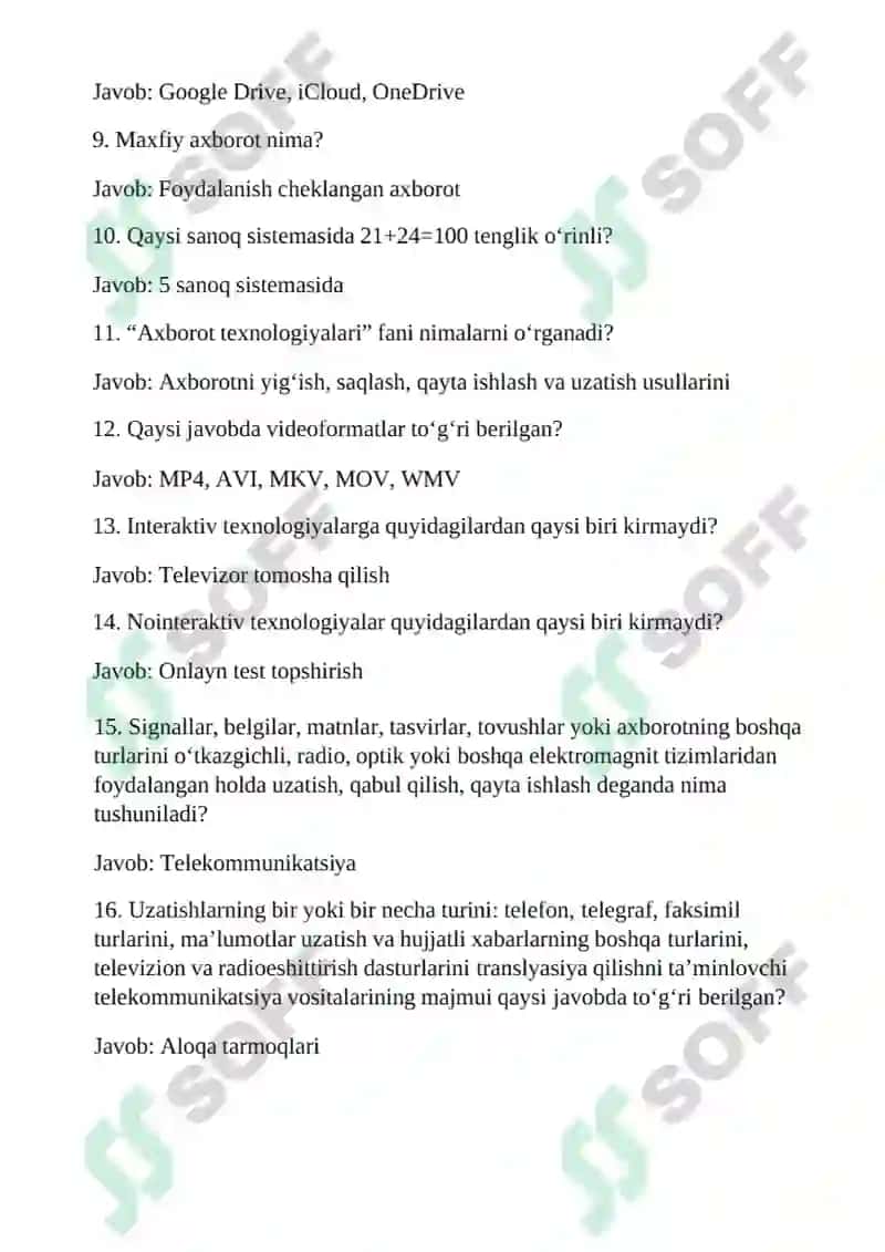 yangisi 2025 ArgosS test savol javobi bilan 2