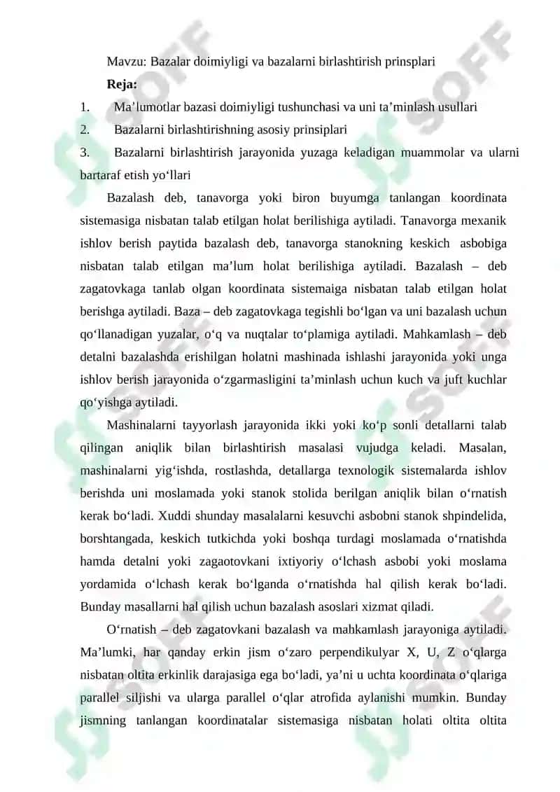 Bazalar doimiyligi va bazalarni birlashtirish prinsiplari 2