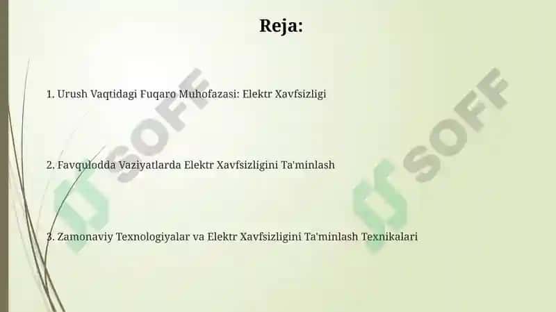 Urush Vaqtidagi Fuqaro Muhofazasi: Elektr Xavfsizligi 2