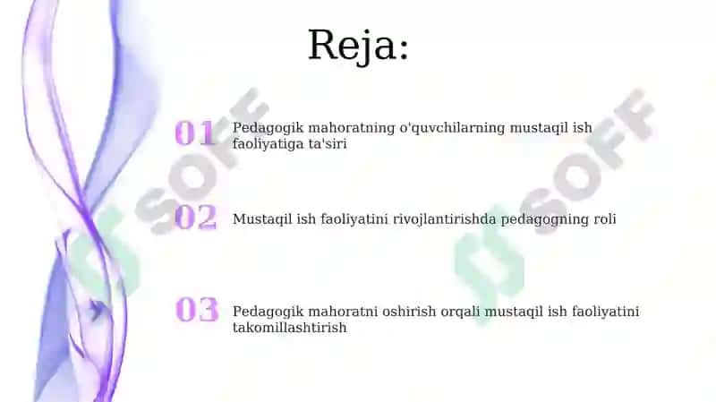 Pedagogik mahoratning o'quvchilarning mustaqil ish faoliyatiga ta'siri 2