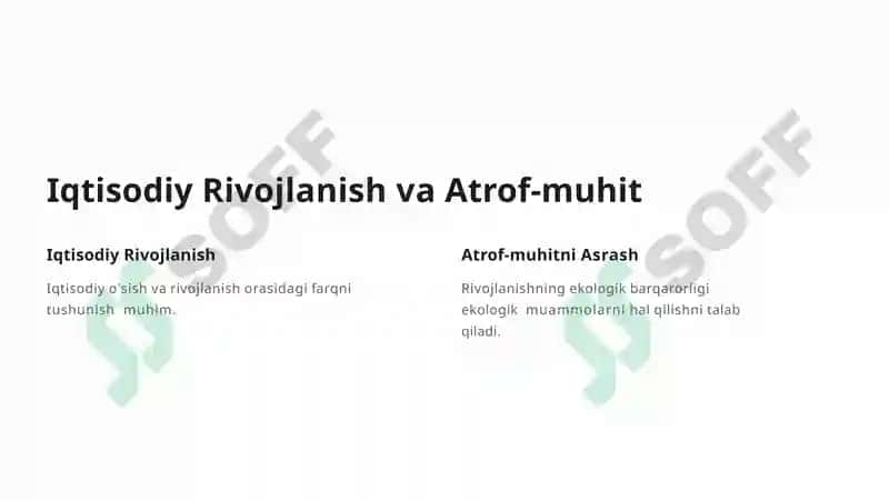 Iqtisodiy Rivojlantirishning Atrof-muhitga Ta'siri 2