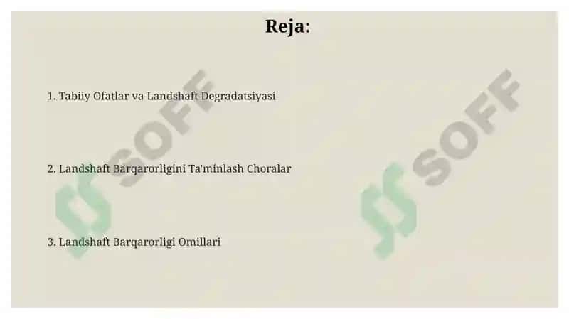 Landshaftlar barqarorligi 2
