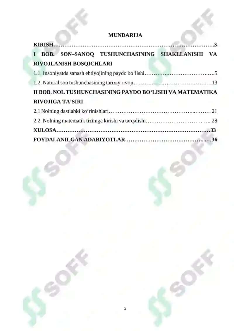 SON-SANOQ TUSHUNCHASI NATUROL SON VA NOL TUSHUNCHALARINING YUZAGA KELISH TARIXI 2