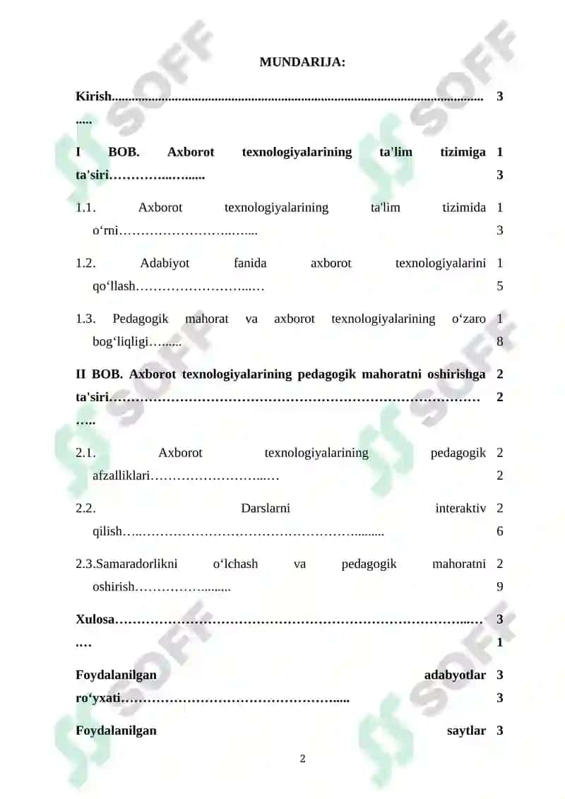 Adabiyot fanini oʻqitishda axborot texnologiyalaridan foydalanish pedagogik mahoratni oshirish omili 2