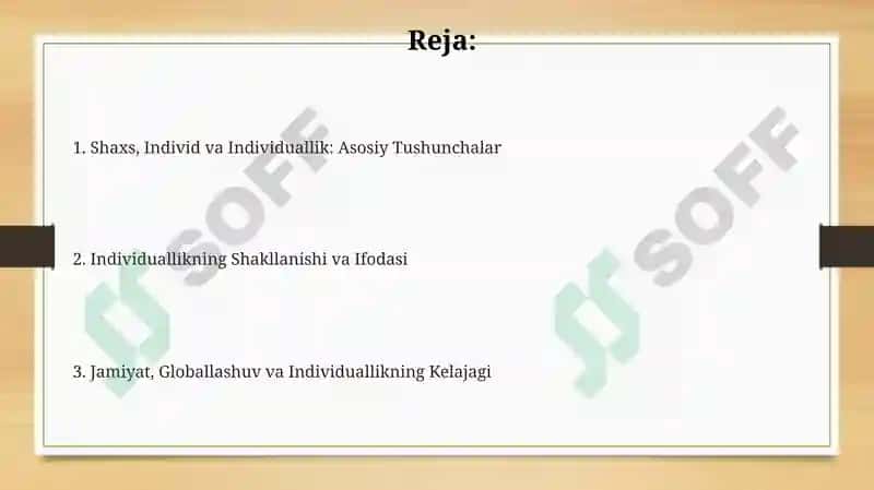 Shaxs, Individ va Individuallik: Asosiy Tushunchalar 2