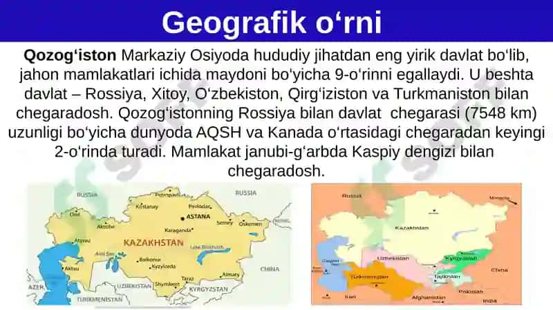 Qozog‘iston Respublikasi 9-sinf GEOGRAFIYA 2