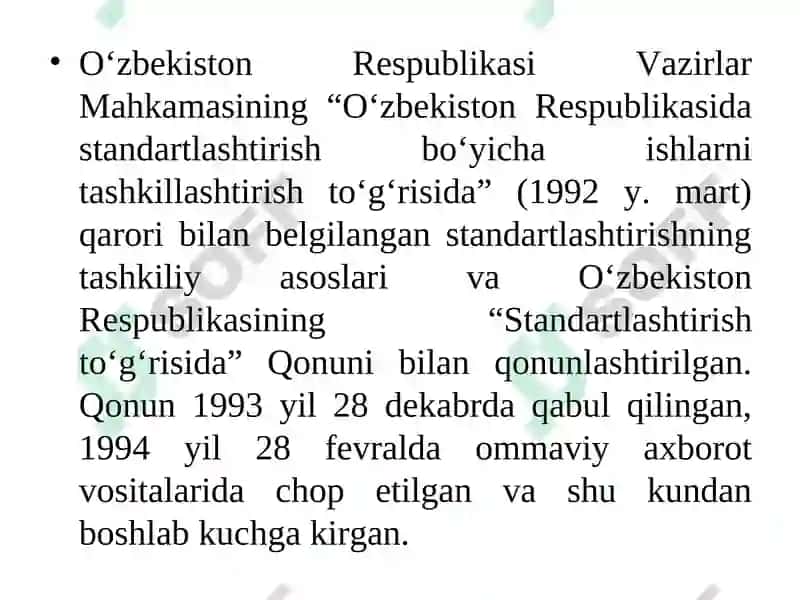 O‘zbekiston Respublikasi standartlashtirish davlat tizimi 2