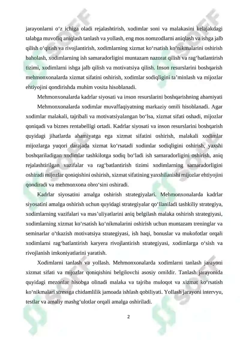 Kadrlar siyosati va inson resurslari boshqarilishi 2