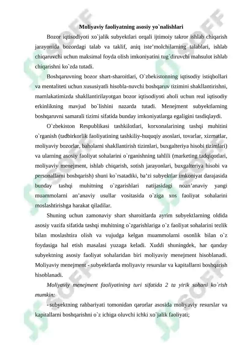Korxonalarda moliyaviy menejmentni tashkil etish mexanizmi 2