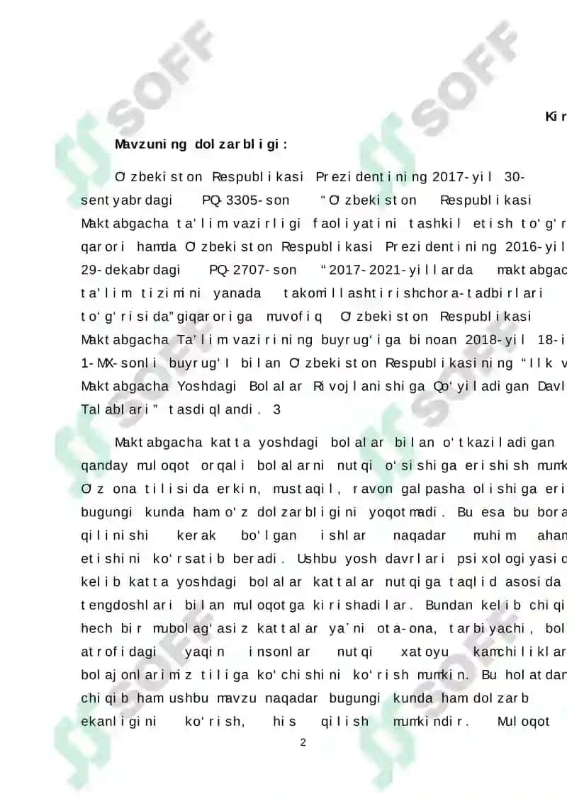 MAKTABGACHA YOSHDAGI BOLALARDA MULOQOT KO’NIKMASINI SHAKLLANTIRISHNING O’ZIGA XOSLIGI 2