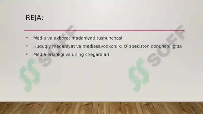 Media va axborot madaniyatining huquqiy asoslari 2