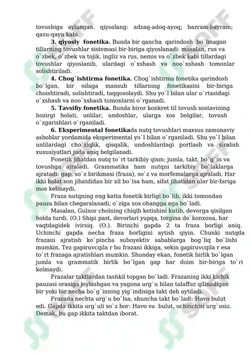 FONETIKA VA UNING PREDMETI. 2