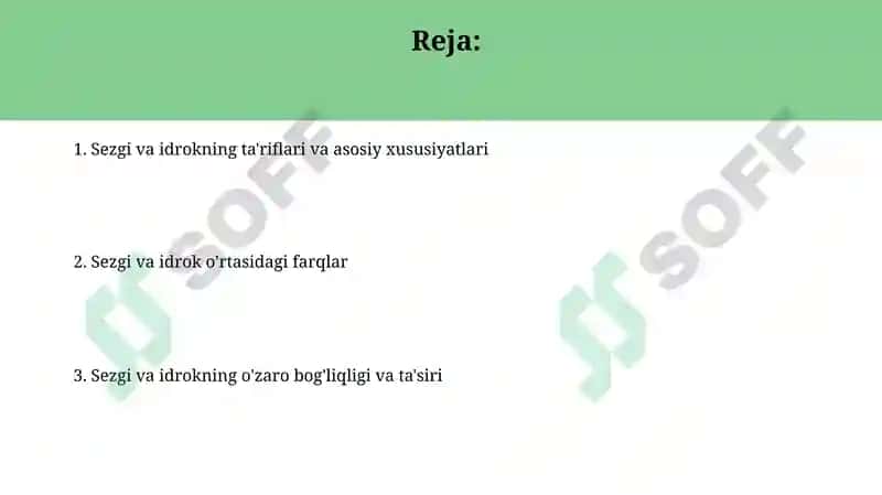 Sezgi va idrok: farqi, oʻzaro bogʻliqligi 2