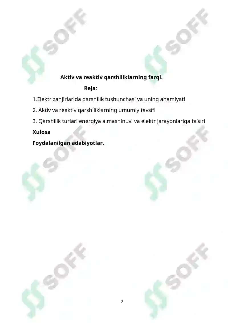 Aktiv va reaktiv qarshiliklarning farqi 2