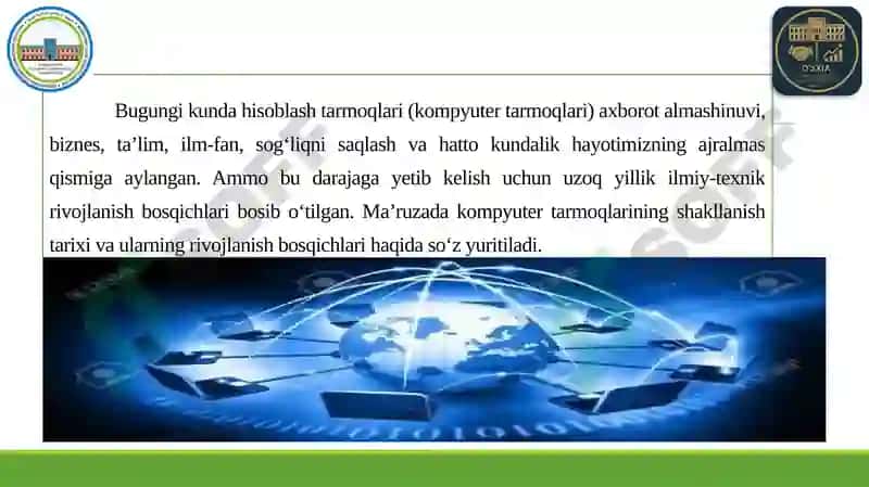Hisoblash tarmoqlarining rivojlanish tarixi 2