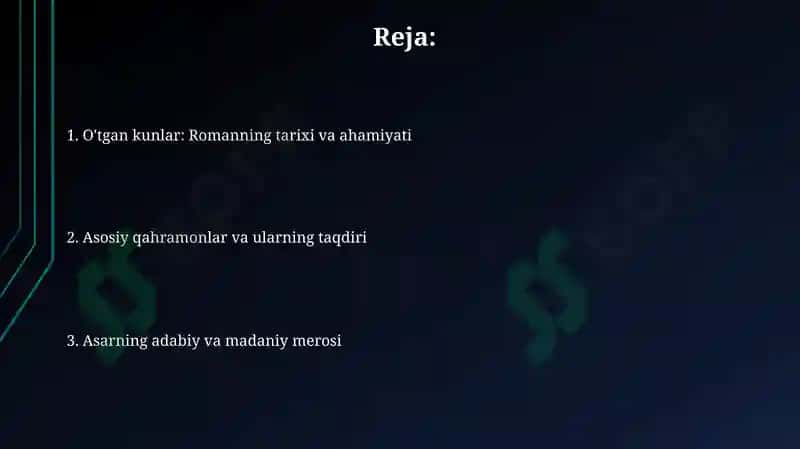 Ötgan kunlar romani 2