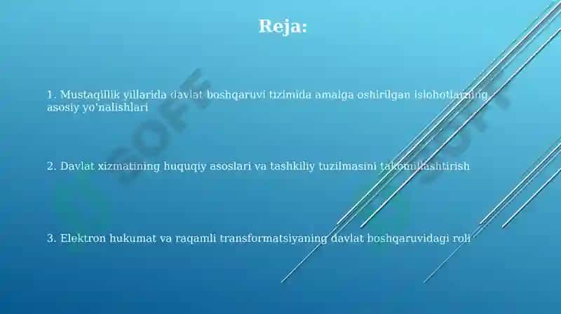 Mustaqillik yillarida davlat boshqaruvi tizimida amalga oshirilgan islohotlar 2