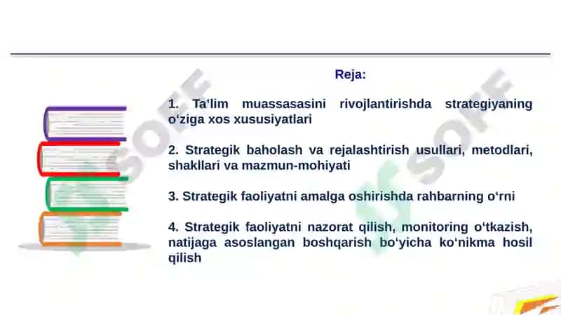 Strategik boshqaruv va rejalashtirish 2