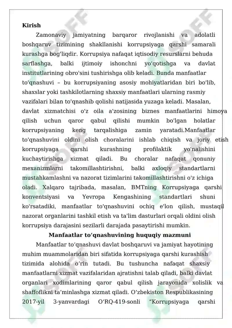 Manfaatlar to‘qnashuvini oldini olishga doir chora-tadbirlar 2