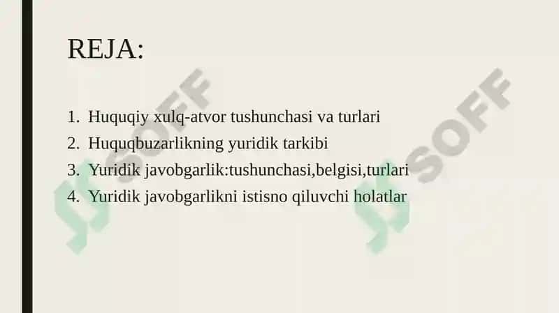 HUQUQIYXULQ-ATVOR HUQUQBUZARLIKVA YURIDIK JAVOBGARLIK 2