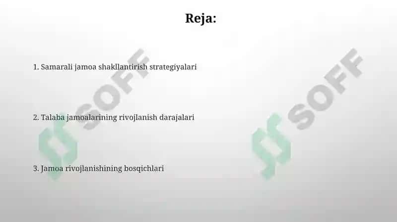 Samarali jamoa shakllantirish strategiyalari 2