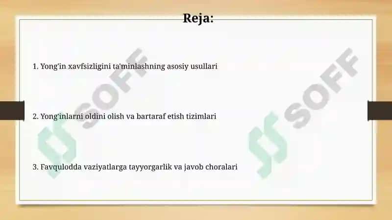 Yong'in xavfsizligi qoidalari va standartlari 2