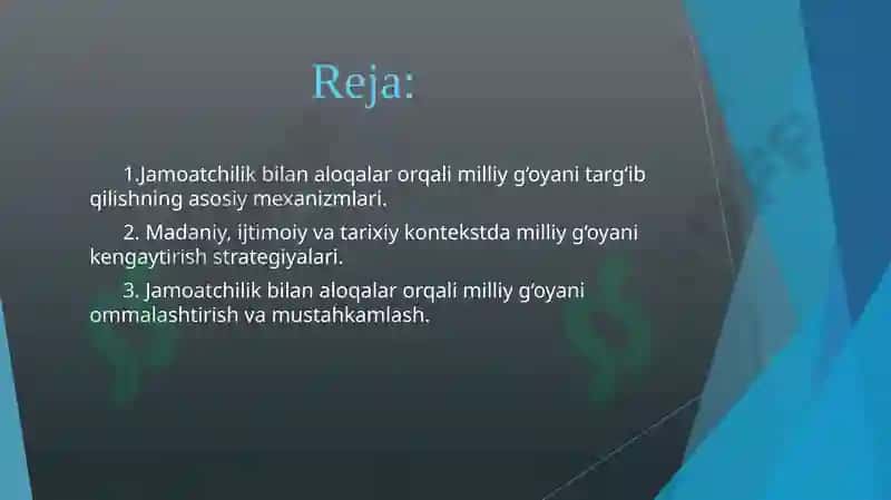 Milliy gʻoya targʻibotida Jamoatchilik bilan aloqalar 2