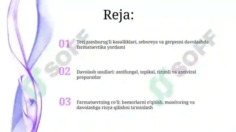 Teri zamburug'li kasalliklari, seboreya va gerpesni davolashda farmatsevtika yordami 2