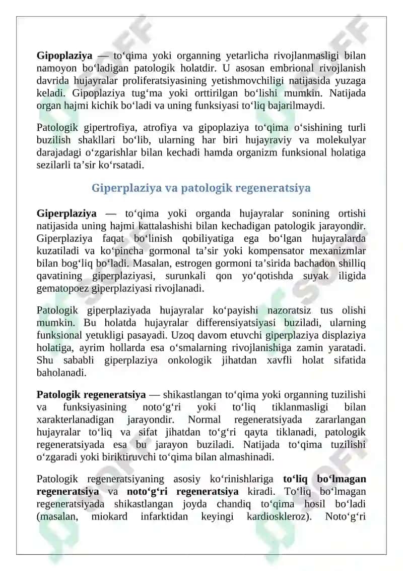 To‘qima o‘sishi patofiziologiyasi 2