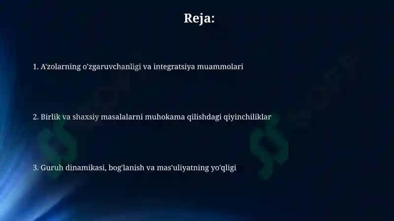 A'zolarning o'zgaruvchanligi va barqarorlik muammolari 2