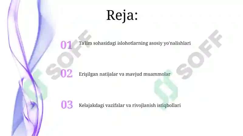 O'zbekiston Respublikasi ta'lim soxasida amalga oshirilgan isloxatlar 2