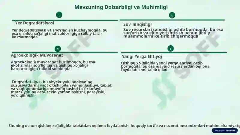 Qishloq Xo‘jaligida Tabiatdan Foydalanishning Huquqiy Asoslari 2
