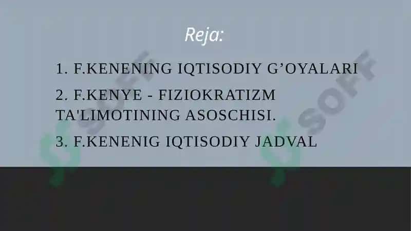 Fransua Kenening iqtisodiy ta’limoti 2