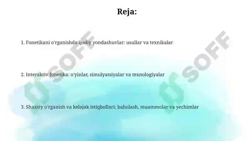 Fonetikani o'rganishda ijodiy yondashuvlar: usullar va texnikalar 2