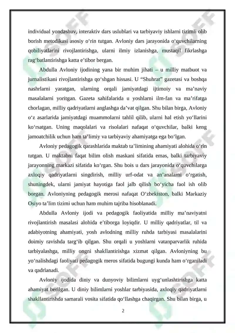 Abdullah Avloniy Ijodi va Pedagoglik Faoliyati 2