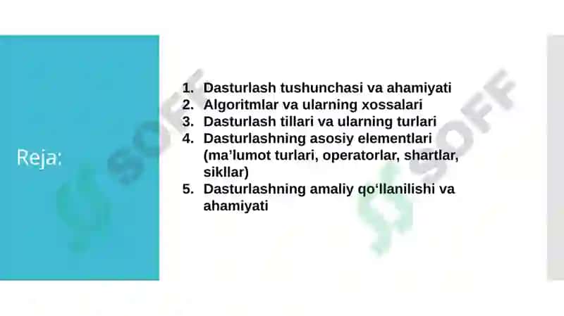 Dasturlash asoslari haqida tushuncha 2