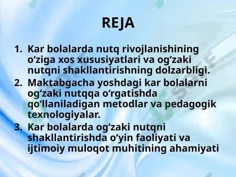 Maktabgacha Yoshdagi Kar Bolalarni Og'zaki Nutqqa O'rgatish 2