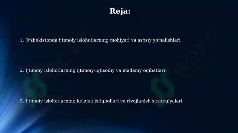 O’zbekistonda ijtimoiy sohada amalga oshirilayotgan o’zgarishlar mazmun mohiyati 2