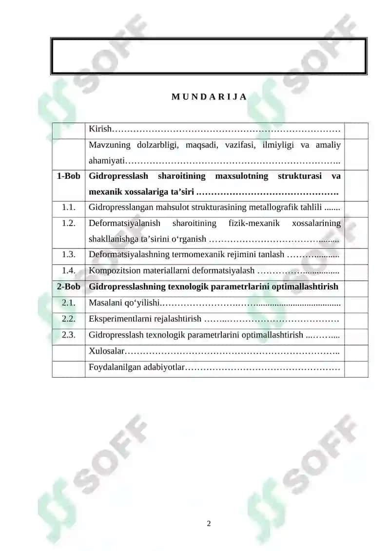 Qiyin eriydigan metallarni gidropresslash jarayonlarini takomillashtirish 2