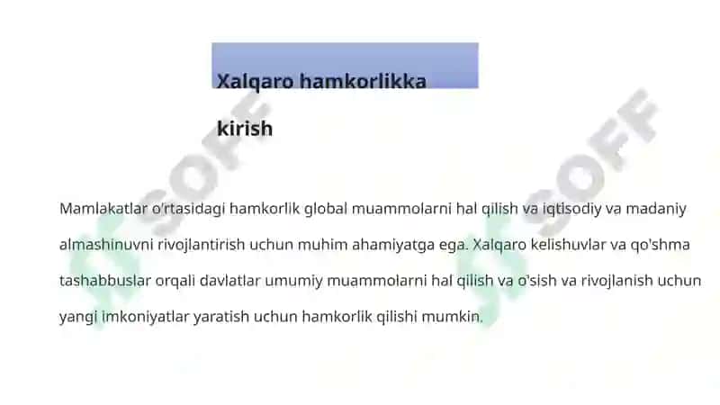 Xalqaro hamkorlikning shakllari va yunalishlari 2