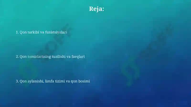 Qon tarkibi va plazmasi 2