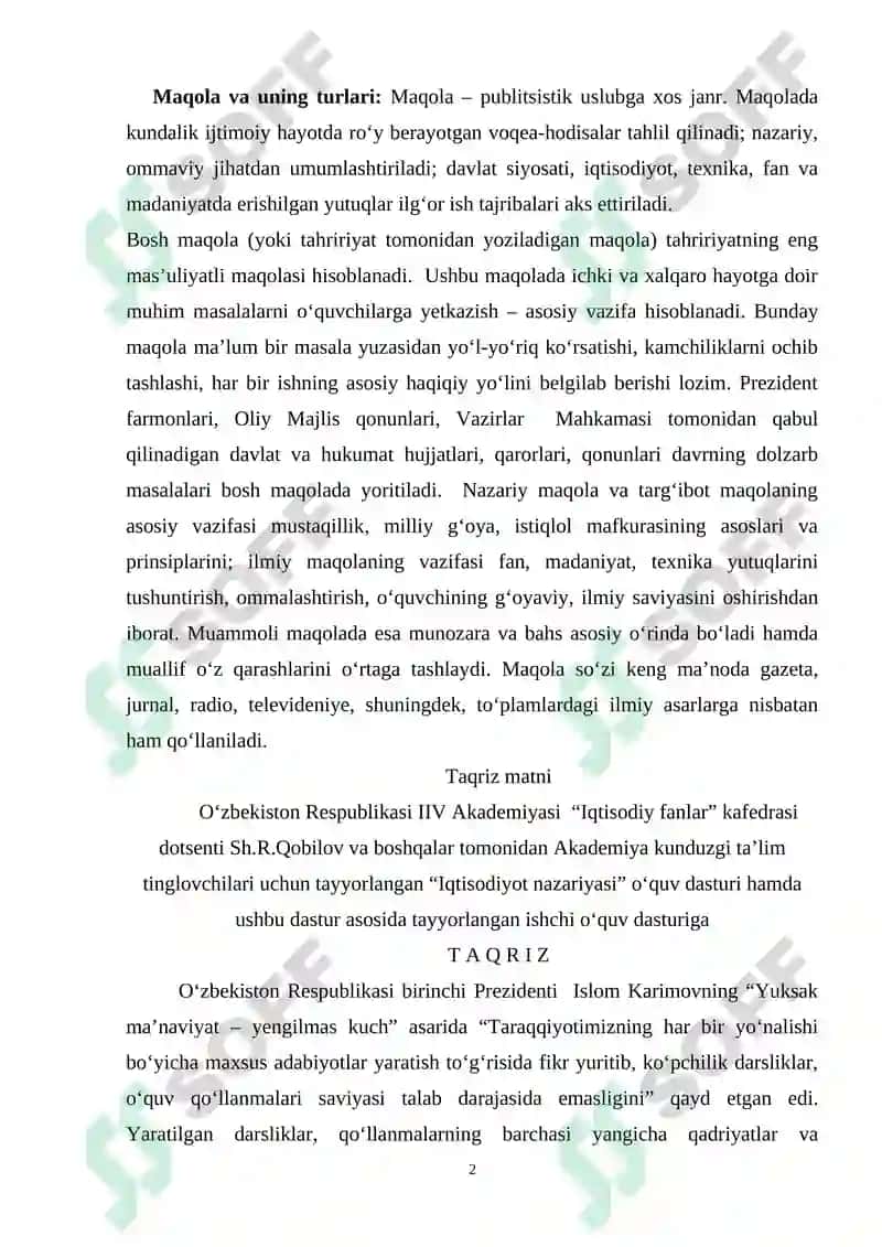 Maqola va uning turlari 2