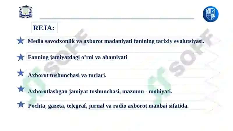 Media savodxonlik va axborot madaniyati evolyutsiyasi hamda jamiyatdagi ahamiyati. Axborotning jamiyatda tutgan o‘rni va ahamiyati. 2